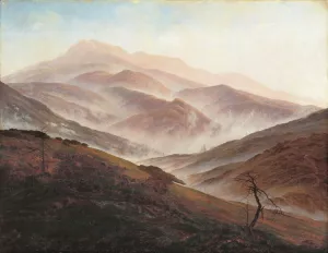 Riesengebirge Landscape with Rising Fog by Caspar David Friedrich Oil Painting