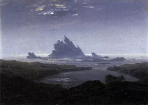 Rocky Reef on the Sea Shore by Caspar David Friedrich Oil Painting