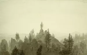Statue of the Madonna in the Mountains by Caspar David Friedrich Oil Painting