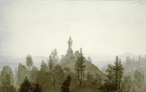 Statue of the Madonna in the Mountains by Caspar David Friedrich - Oil Painting Reproduction