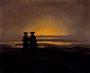 Sunset Brothers Oil painting by Caspar David Friedrich