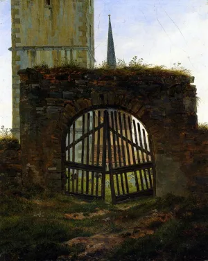 The Cemetery Gate The Churchyard by Caspar David Friedrich Oil Painting