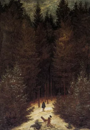 The Chasseur in the Forest Oil painting by Caspar David Friedrich