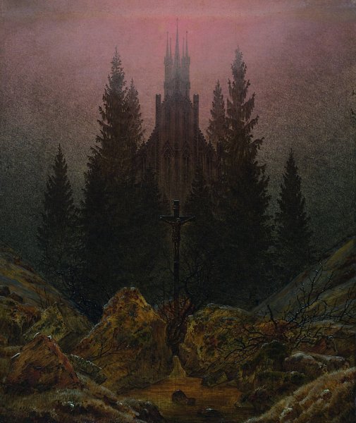 The Cross in the Mountains  by Caspar David Friedrich - Hand-Painted Oil Painting Reproduction