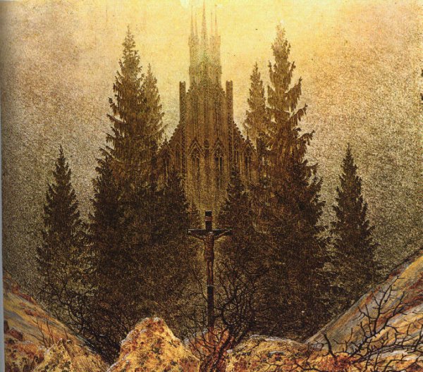 The Cross on the Mountain, Kunstmuseum at Dusseldorf by Caspar David Friedrich - Hand-Painted Oil Painting Reproduction