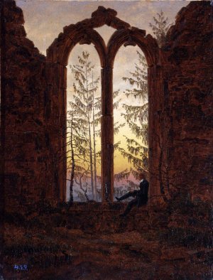 The Dreamer Ruins of the Oybin Monastery Oil painting by Caspar David Friedrich