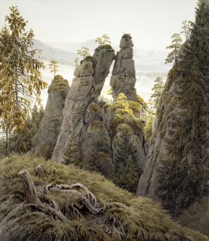 The Rock Gates in Neurathen by Caspar David Friedrich - Oil Painting Reproduction