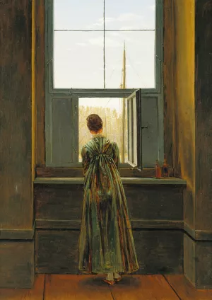 Woman at a Window by Caspar David Friedrich - Oil Painting Reproduction