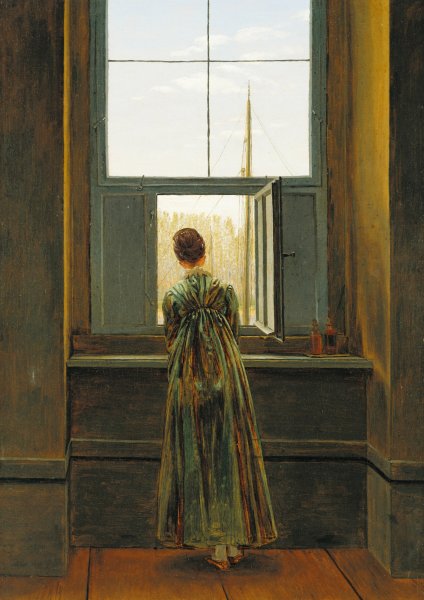 Main Product Photo of Woman at a Window Painting by Caspar David Friedrich