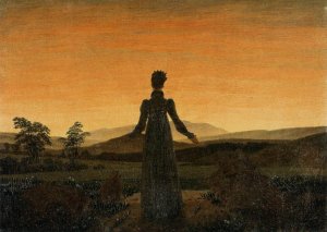 Woman Before the Rising Sun Woman Before the Setting Sun by Caspar David Friedrich Oil Painting