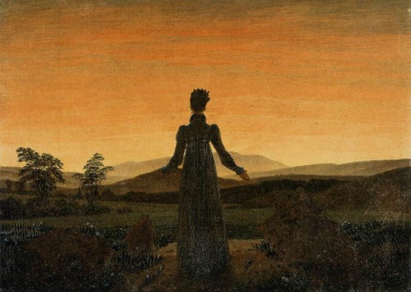 Woman Before the Rising Sun Woman Before the Setting Sun by Caspar David Friedrich - Hand-Painted Oil Painting Reproduction