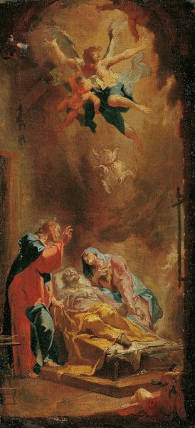 Der Tod des heiligen Joseph by Caspar Franz Sambach Oil Painting