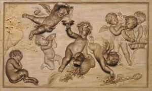 Kinderbacchanal by Caspar Franz Sambach Oil Painting
