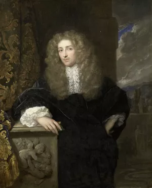 Portrait of a man, possibly a member of the van Citters family by Caspar Netscher Oil Painting