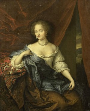 Portrait of a woman, possibly a member of the van Citters family by Caspar Netscher Oil Painting