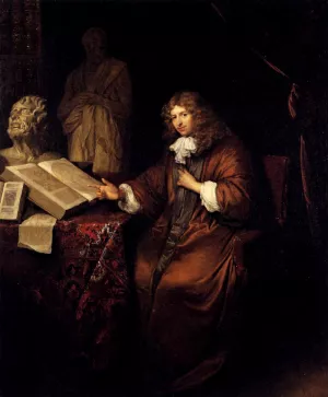 Portrait of Abraham van Lennep by Caspar Netscher - Oil Painting Reproduction
