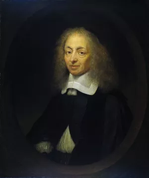 Portrait of Constantijn Huygens by Caspar Netscher Oil Painting