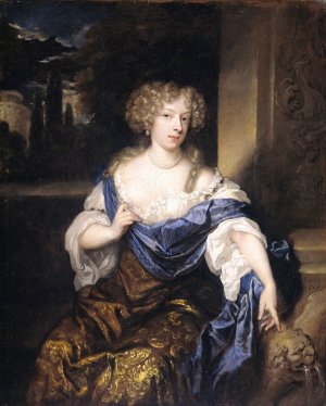 Portrait of Helena Ctaharina de Witte 91661-95), wife of Iman mogge, lord of Haamstede by Caspar Netscher Oil Painting