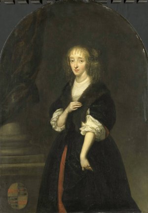 Portrait of Jacoba Bicker by Caspar Netscher Oil Painting