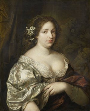 Portrait of Margaretha Godin by Caspar Netscher Oil Painting