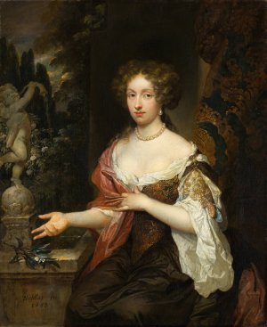 Portrait of Maria Timmers by Caspar Netscher Oil Painting