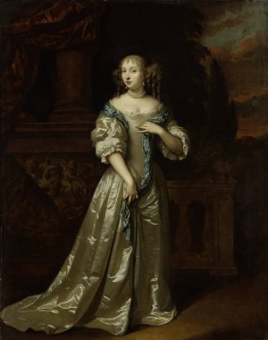 Portrait of Philippina Staunton, Wife of Roelof van Arkel by Caspar Netscher Oil Painting