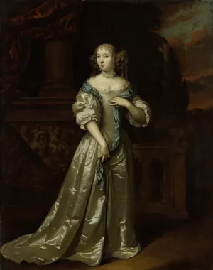 Portrait of Philippina Staunton, Wife of Roelof van Arkel by Caspar Netscher Oil Painting