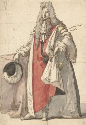 Portret van Willem III, in staatsiekleed by Caspar Netscher Oil Painting