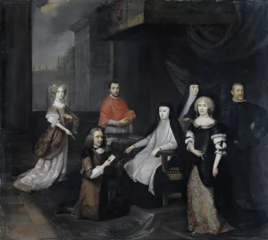 Reception of the Dutch ambassador Hieronymus van Beverningk by the Spanish queen-regent Maria-Anna of Austria, 2 March 1671 by Caspar Netscher Oil Painting