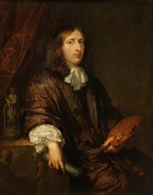 Self-Portrait by Caspar Netscher Oil Painting