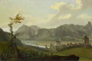 Blick auf Thun mit Stockhornkette und Niesen Oil painting by Caspar Wolf