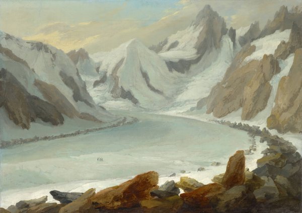 Finsteraargletscher mit Blick auf das Finsteraarhorn  by Caspar Wolf - Hand-Painted Oil Painting Reproduction