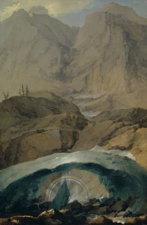 Snow Bridge and Rainbow in the Gadmen Valley by Caspar Wolf Oil Painting