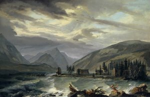 Tempest over the Lake of Thun by Caspar Wolf Oil Painting