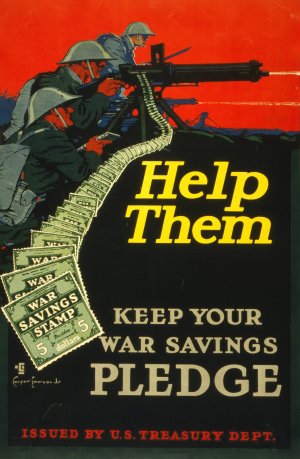 Help them - keep your war savings pledge Oil painting by Casper Emerson Jr.