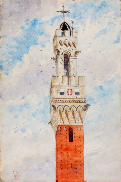 Bell Tower, Italy  by Cass Gilbert - Hand-Painted Oil Painting Reproduction