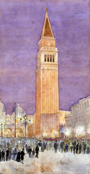 Bell Tower, St. Mark's Square, Venice by Cass Gilbert Oil Painting