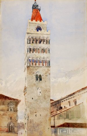 Cathedral Tower, Pistoia, Italy by Cass Gilbert Oil Painting