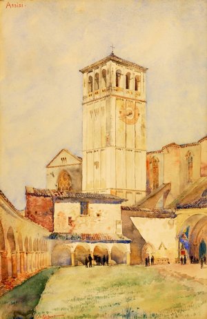 Church of St. Francis, Assisi by Cass Gilbert Oil Painting