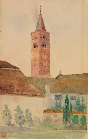 Church Tower, Italy by Cass Gilbert Oil Painting