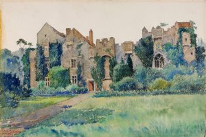 Compton Castle, Devonshire, England by Cass Gilbert Oil Painting