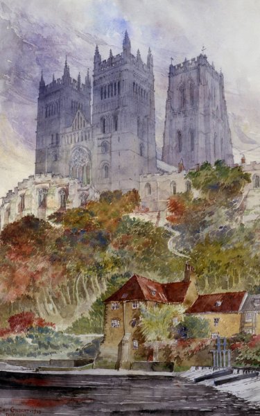 Main Product Photo of Durham Cathedral, England  Painting by Cass Gilbert
