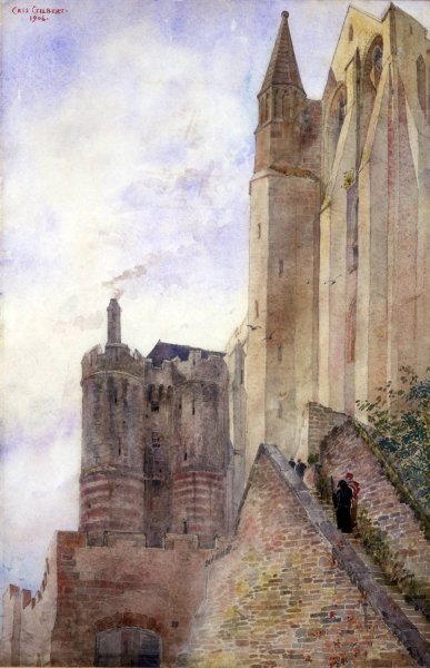 Main Product Photo of Mont Saint Michel, France  Painting by Cass Gilbert