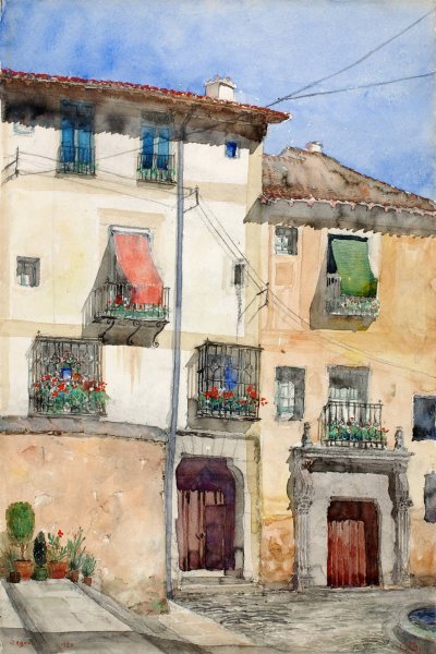 Old House at Segovia, Spain  by Cass Gilbert - Hand-Painted Oil Painting Reproduction