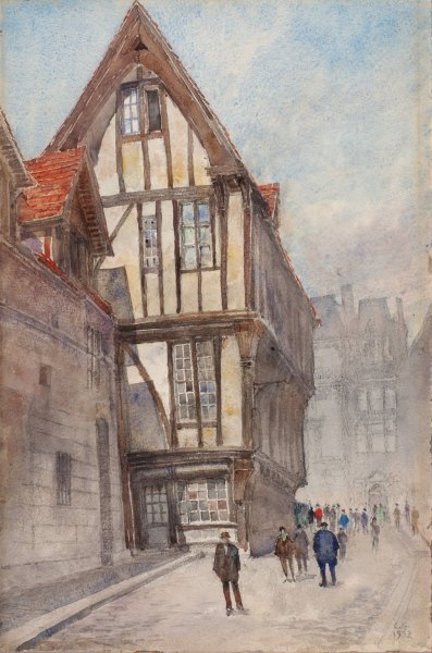 Old House in Rouen  by Cass Gilbert - Hand-Painted Oil Painting Reproduction