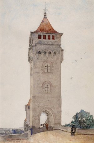 Pont Valentre, Cahors by Cass Gilbert Oil Painting