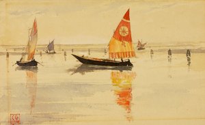 Sailboats by Cass Gilbert Oil Painting