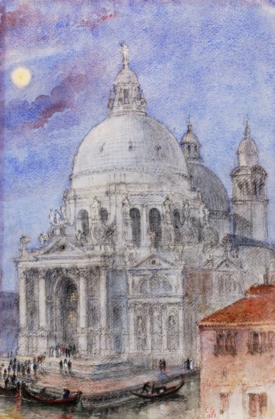 Main Product Photo of Santa Maria Della Salute, Venice  Painting by Cass Gilbert