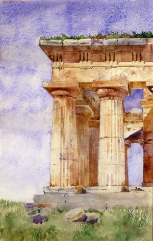 Temple of Neptune, Paestum by Cass Gilbert Oil Painting