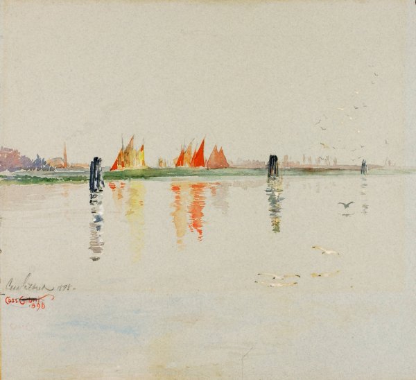 The Lagoon, Venice  by Cass Gilbert - Hand-Painted Oil Painting Reproduction